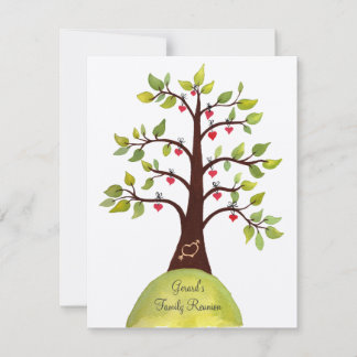 Invitation d'arbre de coeur d'aquarelle de la