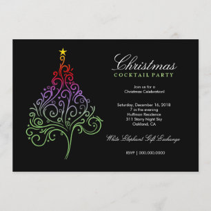 invitation   d'arbre de Noël 311-Magical coloré
