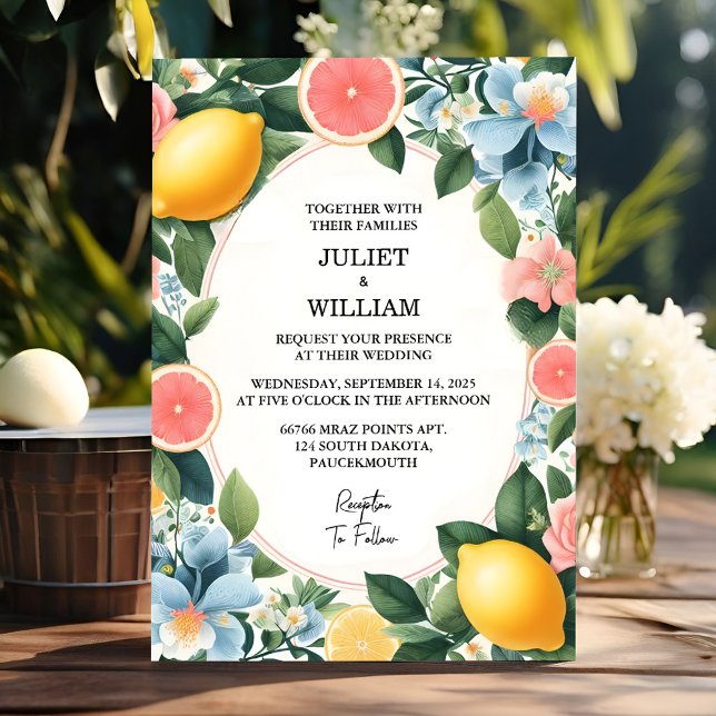 Invitation D'Arch Aliments Fun Fruit Lime Citron Mariage (Créateur téléchargé)