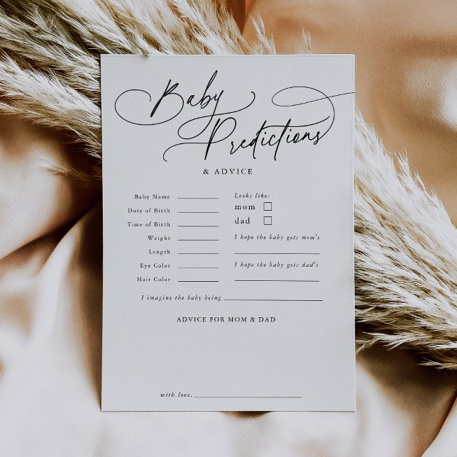 Invitation DARCY Boho Baby Predictions Baby shower Game Card (DARCY Boho Baby Predictions Baby Shower Game Card)