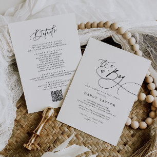 Invitation DARCY Classic Black White C'est un Baby shower gar