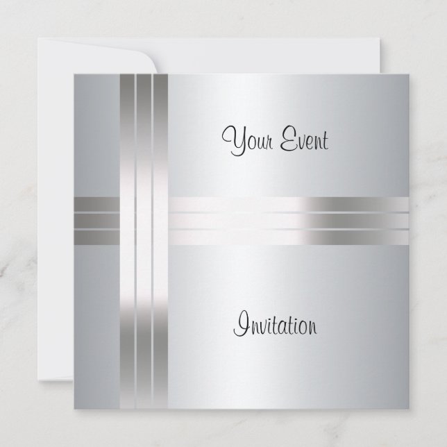 Invitation d'argent de fête d'anniversaire (Devant)