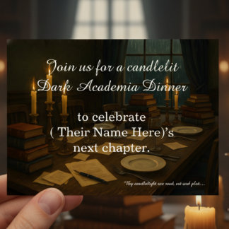 Invitation Dark Academia Dinner Book Club Birthday Party