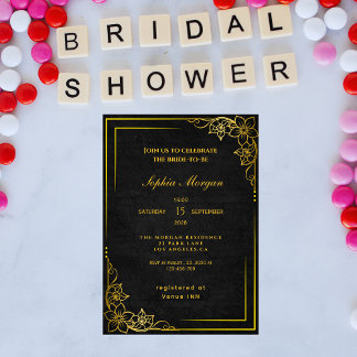 Invitation Dark Academia Gothic Elegant Bridal Shower