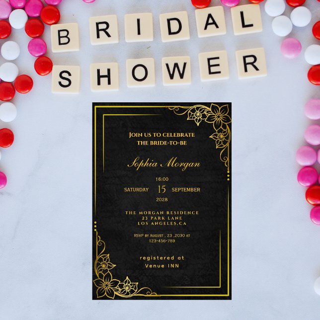 Invitation Dark Academia Gothic Elegant Bridal Shower (Créateur téléchargé)