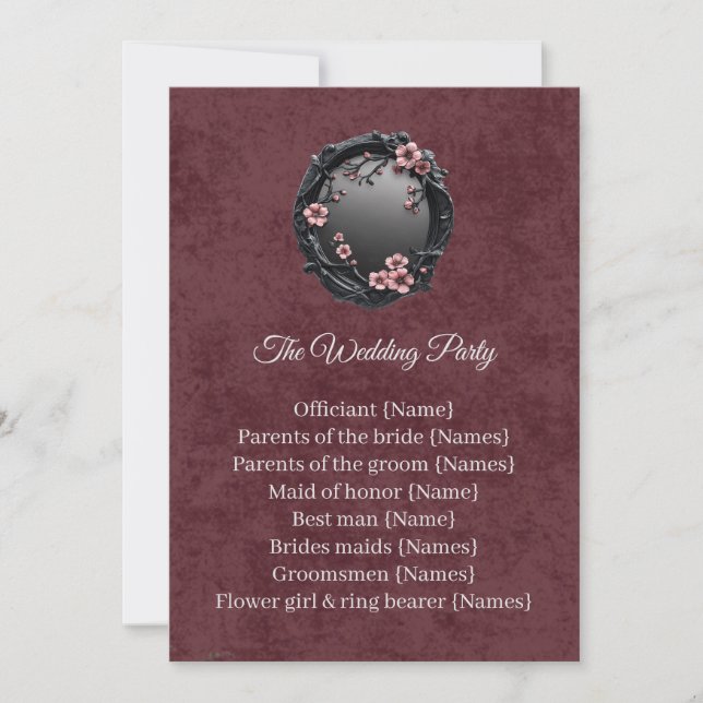 Invitation Dark Academia Gothic Mirror Procession Card (Devant)