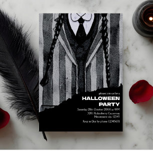 Invitation Dark Academia Gothic Schoolgirl Halloween Party