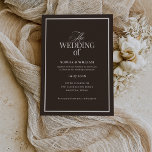 Invitation Dark Espresso Brown | Luxe Neutral Wedding<br><div class="desc">These modern invitations feature a rich neutral color palette of dark espresso brown, and creamy ivory. The warm tones create an inviting and timeless feel, and there is a mix of classic text and modern calligraphy for a classy and minimalist old-money style. This design is perfect for autumn or evening...</div>