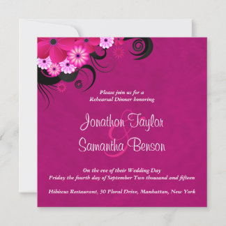 Invitation Dark Fuchsia Dîner de répétition Mariage de 5,25 p