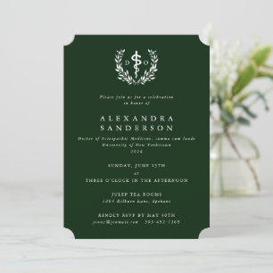 Invitation Dark Green Doctor of Osteopathic Medicine