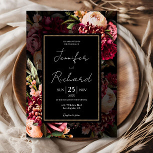 Invitation Dark & Moody Dutch Masters Bloom Black Mariage