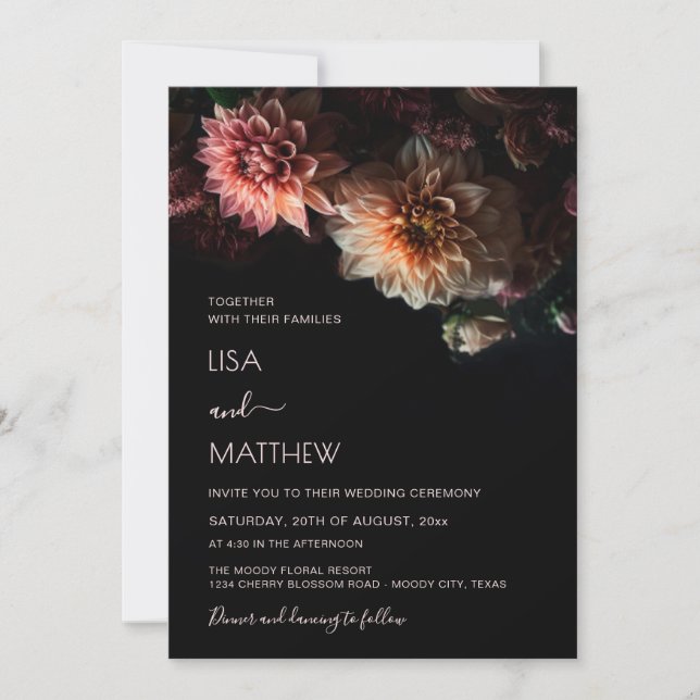Invitation Dark Moody Floral | Casual Wedding (Devant)