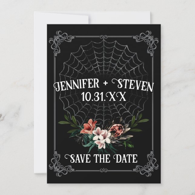 Invitation Dark Moody Goth Wedding Enregistrer la date (Devant)
