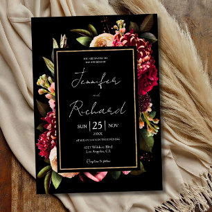 Invitation Dark Moody Hollandais Vieux Masters Bloom Mariage