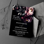 Invitation Dark moody noir élégant tout en un mariage<br><div class="desc">Dark moody noir élégant gothique tout en un mariage éditable invitation modèle téléchargement numérique instantané, noir bordeaux pivoines sur arrière - plan foncé (il n'est pas 100% noir en coque aura besoin de quelque chose pour correspondre à son 010102) faire-part de mariage avec détails mariage et code RSVP QR à...</div>
