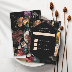 Invitation Dark Moody Romantic Floral Néerlandais Painterly R