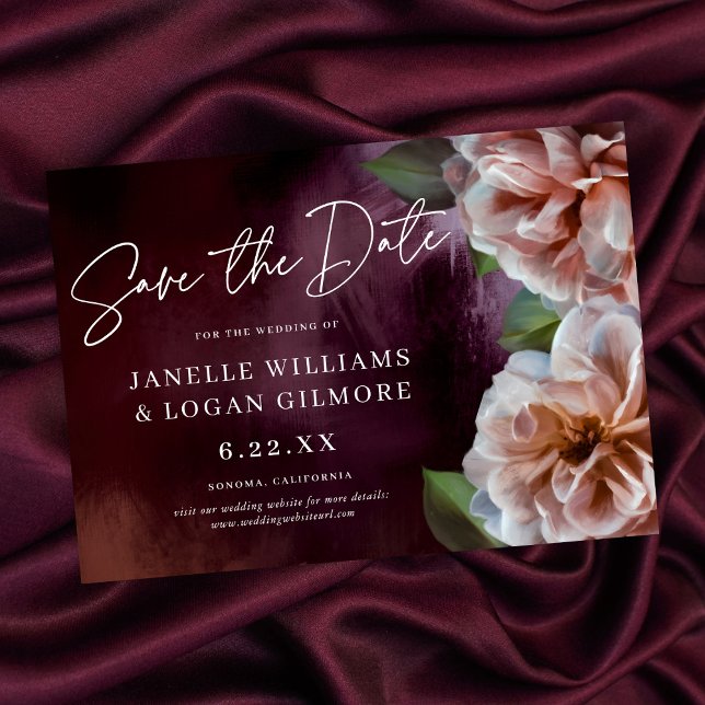Invitation Dark + Moody Rustic Floral Wedding Enregistrer La  (Créateur téléchargé)