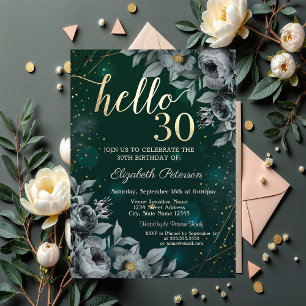 Invitation Dark Roses Vert 30e Anniversaire