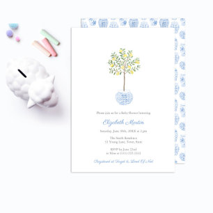 Invitation Darling Handpainted Lemon Tree Boy Baby Shower
