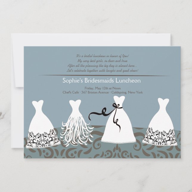 Invitation d'Arrière - plan du déjeuner bleu de Br (Devant)