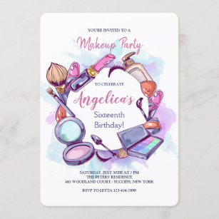 Anniversaire Maquillage Invitations Faire Part Cartes Zazzle