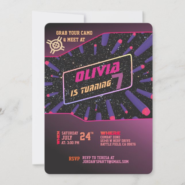 Invitation Dart Gun (Devant)