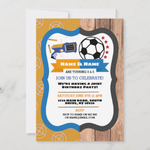 Invitation Dart Gun & Football Joint Boy Soccer Anniversaire