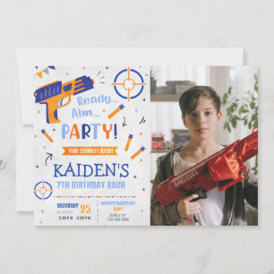 Invitation Dart Gun Party Anniversaire Photo