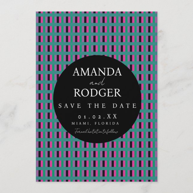 Invitation Date à retenir en gras et brodé (Devant)