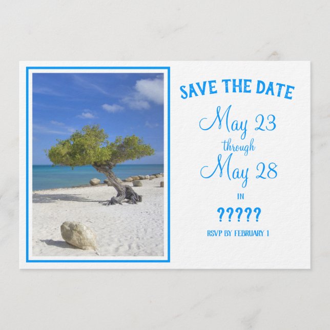 Invitation Date à retenir entièrement modifiable Aruba Divi T (Devant)