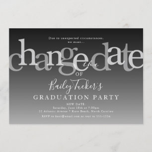 Invitation Date de changement moderne Black Ombre Graduation 