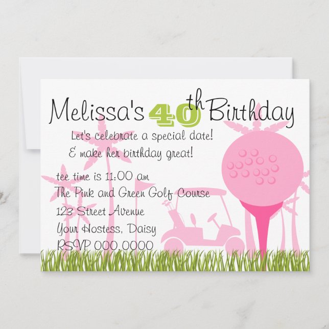 Invitation Date de golf rose (Devant)