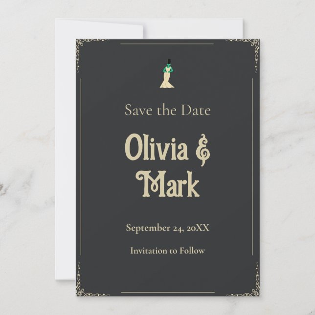 Invitation Date de mariage de Frankenstein à sauver | Gothiqu (Devant)