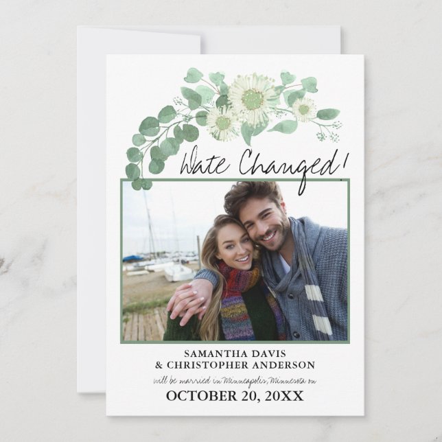 Invitation Date de modification Mariage Eucalyptus Blooming G (Devant)