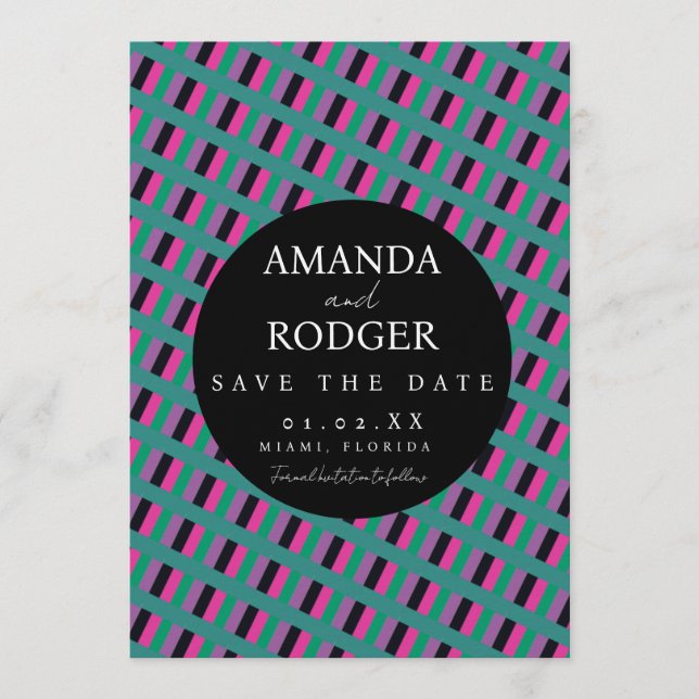 Invitation Date diagonale en gras cousue (Devant)