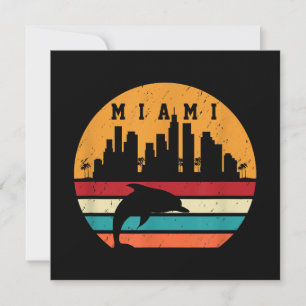 Invitation Dauphin Silhouette Souvenir Vintage Miami années 8