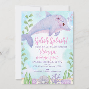 Invitation Dauphin sous la mer 1er anniversaire