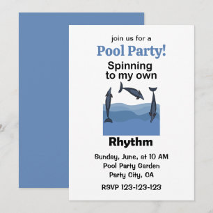 Invitation Dauphin Spinner Tournant Sur Mon Rythme Fête Au Bo
