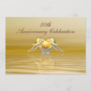 Invitation Dauphins et cœur de jubilé d'or