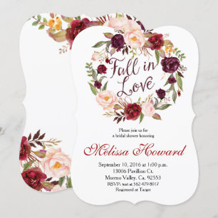 Invitation d'automne de Fête de la mariée de