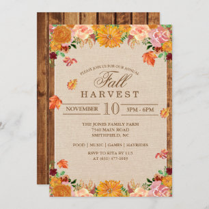 Invitation d'automne Floral Harvest Automne