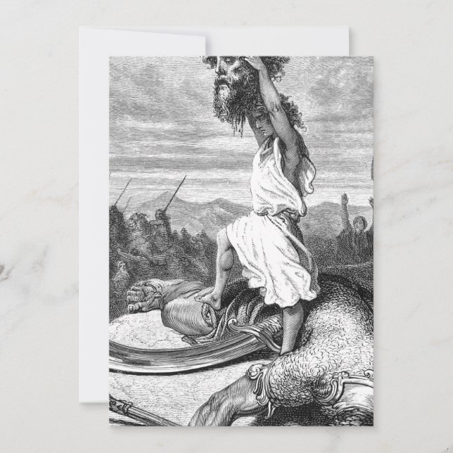 Invitation David Slay Goliath De Gustave Dore 1886 (Devant)