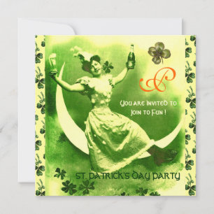 INVITATION DAY MOON LADY DE ST.PATRICK AVEC MONOGRAM SHAMROCK