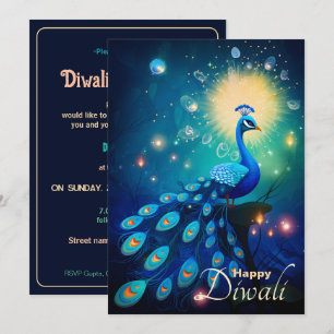 Invitation Dazzling Diwali Délice : Le 🦚 royal Peacock