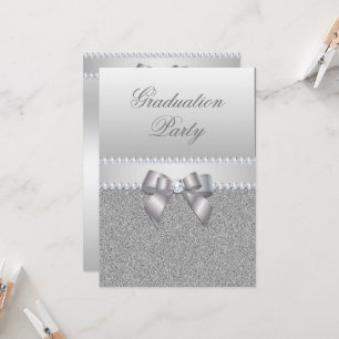 Invitation Dazzling Silver Graduation Party