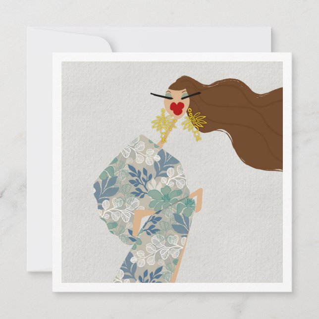 Invitation Dazzling Style Glam Fashion Art Card (Devant)