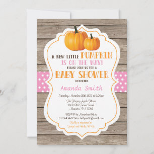 Invitation d'Baby shower russe Citrouille Fall Gir