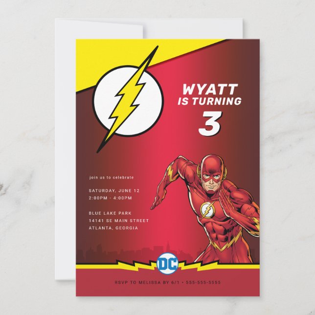 Invitation DC Comics - Flash | Anniversaire (Devant)