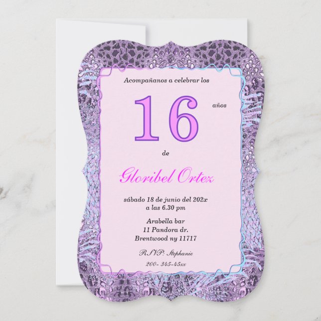 Invitation de 16 Ans Femme (Devant)