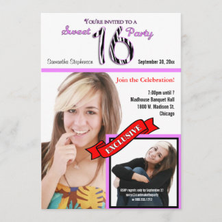 Invitation de 16 fêtes de style magazine personnal